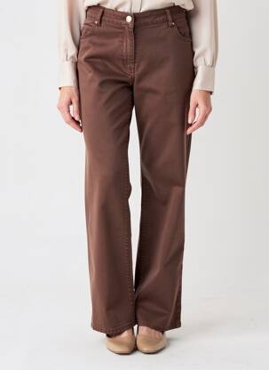Pantalon droit stretch taille normale marron JULIE GUERLANDE femme