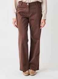 Pantalon droit stretch taille normale marron JULIE GUERLANDE femme