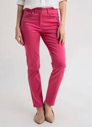 Pantalon slim tissage popeline taille normale rose DIANE LAURY femme