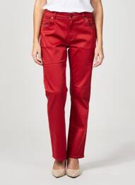 Pantalon droit stretch taille normale rouge DIANE LAURY femme