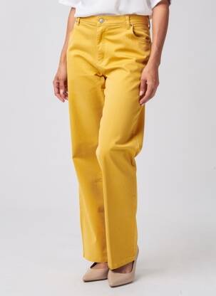 Pantalon droit stretch taille normale jaune DIANE LAURY femme