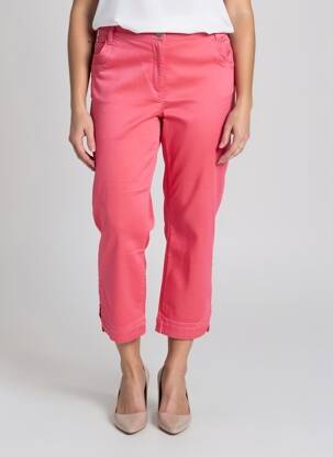 Pantalon 7/8 tissage popeline taille normale rose DIANE LAURY femme