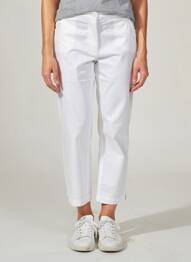 Pantalon 7/8 tissage popeline taille normale blanc BETTY BARCLAY femme