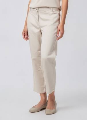Pantalon 7/8 tissage popeline taille normale beige BETTY BARCLAY femme