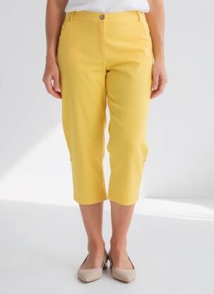 Pantacourt stretch taille normale jaune AGATHE & LOUISE femme