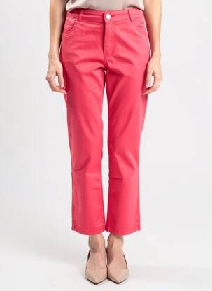 Pantacourt tissage popeline taille normale rose PARA MI femme