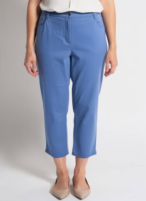 Pantalon 7/8 tissage popeline taille normale bleu BETTY BARCLAY femme
