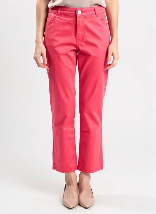 Pantacourt tissage popeline taille normale rose PARA MI femme
