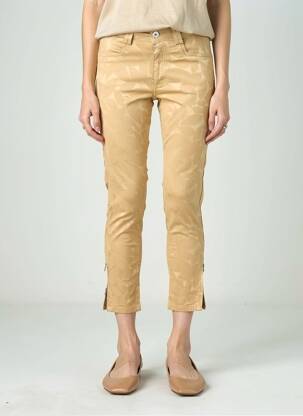 Pantalon 7/8 stretch taille normale beige PARA MI femme