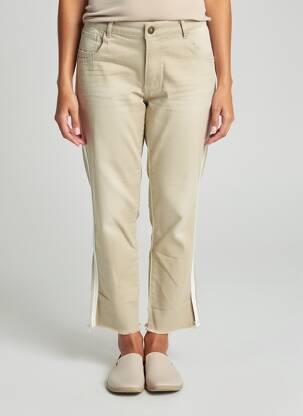 Pantalon 7/8 stretch taille normale beige PARA MI femme