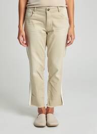 Pantalon 7/8 stretch taille normale beige PARA MI femme