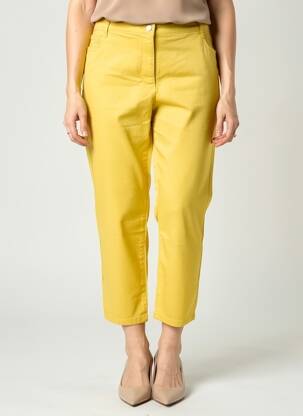 Pantacourt stretch taille normale jaune BETTY BARCLAY femme