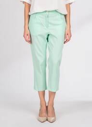 Pantacourt stretch taille normale vert ZERRES femme