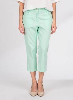 Pantacourt stretch taille normale vert ZERRES femme