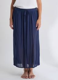 Jupe longue coupe droite bleu MD'M femme