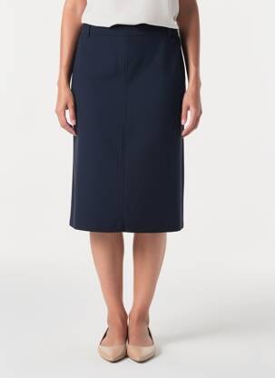 Jupe mi-longue stretch bleu DIANE LAURY femme