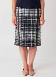 Jupe mi-longue doublure textile bleu FRANCE RIVOIRE femme