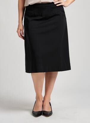 Jupe mi-longue coupe droite noir FRANCE RIVOIRE femme