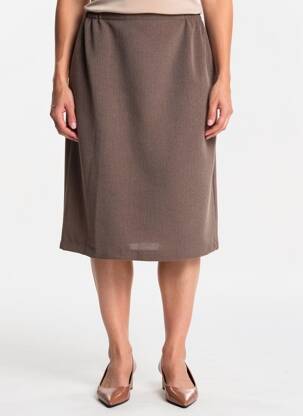 Jupe mi-longue stretch marron FRANCE RIVOIRE femme