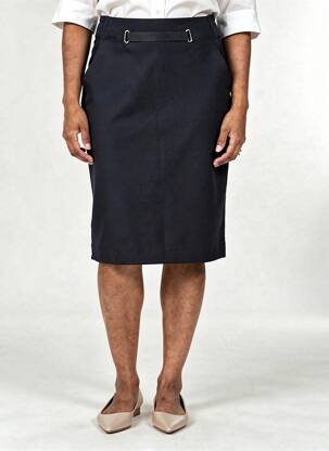 Jupe mi-longue stretch bleu EVA KAYAN femme