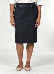 Jupe mi-longue taille normale bleu EVA KAYAN femme