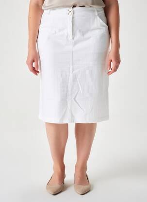 Jupe mi-longue stretch blanc EAST DRIVE femme