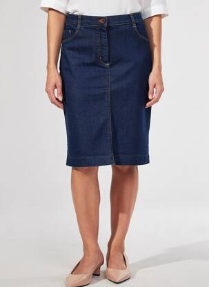 Jupe mi-longue stretch bleu EAST DRIVE femme