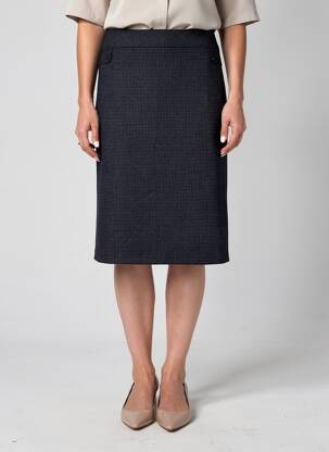 Jupe mi-longue stretch bleu AVERSIA femme