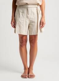 Short taille à pinces taille normale beige MD'M femme