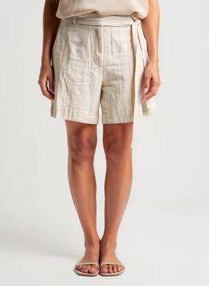 Short taille à pinces taille normale beige MD'M femme