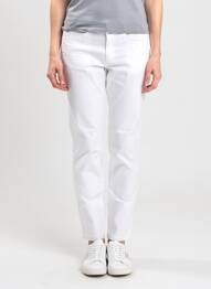 Pantalon chino tissage popeline taille normale blanc PARA MI femme