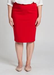 Jupe mi-longue taille à pinces rouge FRACOMINA femme
