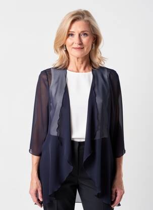 Gilet manches longues manches 3/4 bleu GREGORY PAT femme