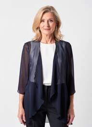 Gilet manches longues manches 3/4 bleu GREGORY PAT femme