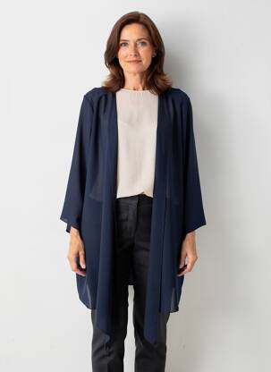 Gilet manches longues manches 3/4 bleu DIAMBRE femme