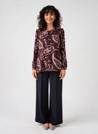 Chemisier tissage popeline manches longues marron LA FEE MARABOUTEE femme