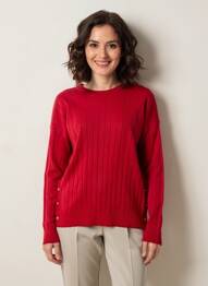 Pull stretch manches longues rouge YES.ZEE femme