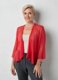 Gilet manches longues manches 3/4 rouge FRANCE RIVOIRE femme