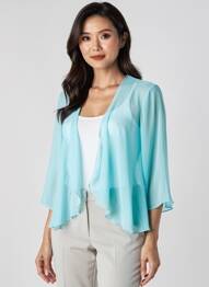 Gilet manches longues manches 3/4 bleu GREGORY PAT femme