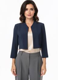Boléro coupe cintrée bleu VERA MONT femme