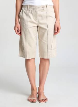 Bermuda taille à pinces taille normale beige LULUCASTAGNETTE femme