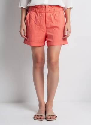 Short coupe fluide taille haute orange GRACE & MILA femme