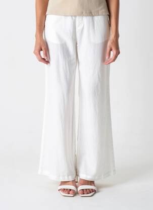Pantalon flare taille à pinces taille haute blanc IT'S TABOO femme