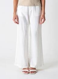 Pantalon flare taille à pinces taille haute blanc IT'S TABOO femme