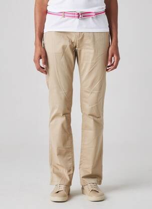Pantalon chino tissage popeline taille normale beige TOMMY HILFIGER femme
