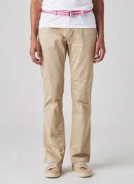 Pantalon chino tissage popeline taille normale beige TOMMY HILFIGER femme