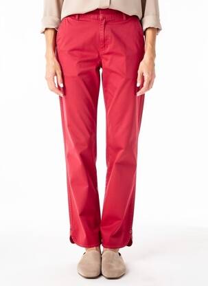 Pantalon chino tissage popeline taille normale rouge I.CODE (By IKKS) femme