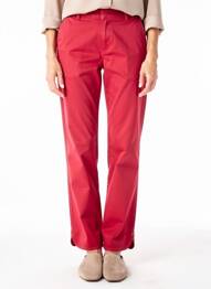 Pantalon chino tissage popeline taille normale rouge I.CODE (By IKKS) femme