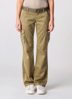 Pantalon cargo slim taille basse vert IKKS femme