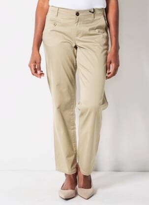 Pantalon chino taille basse taille basse beige TOMMY HILFIGER femme
